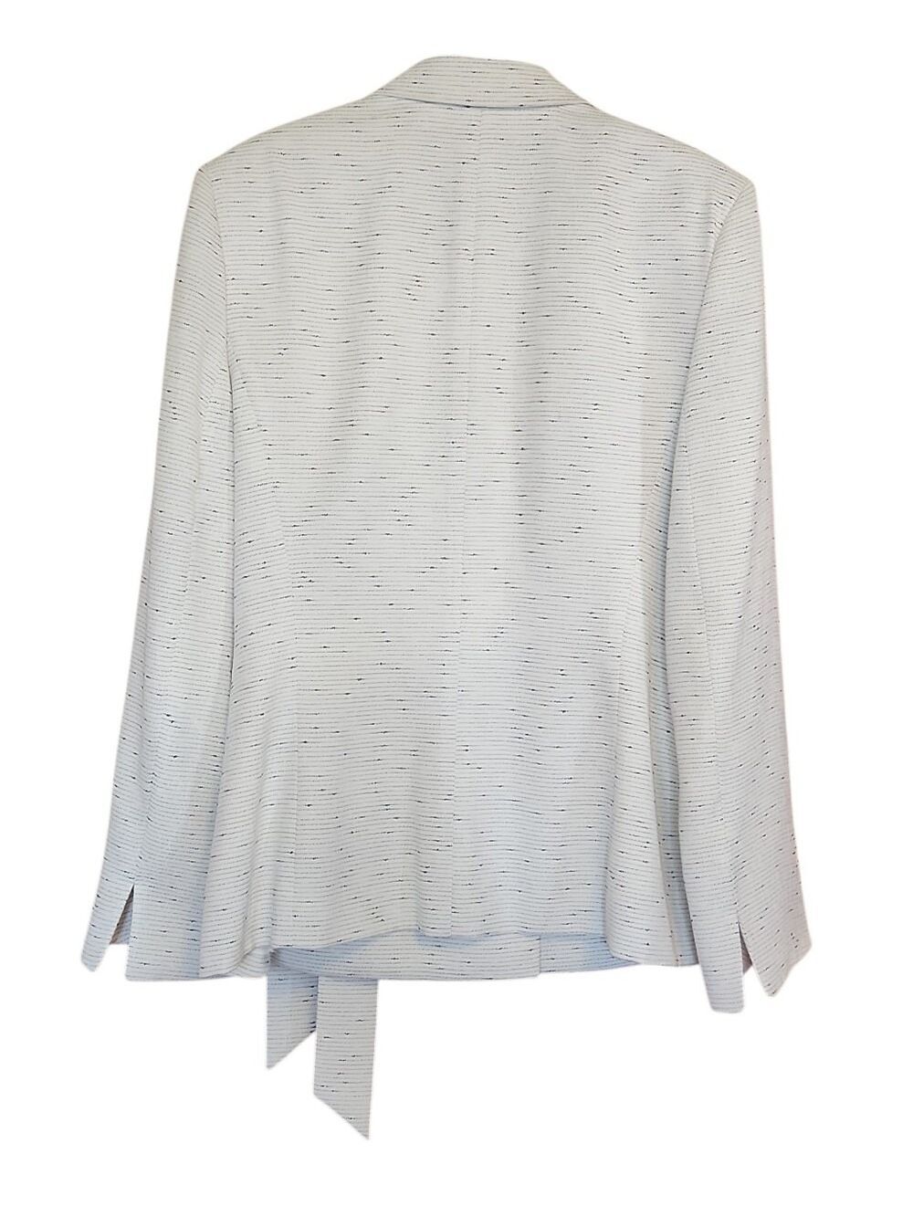 VINTAGE LE SUIT WARM WHITE TEXTURED WRAP BLAZER TIE WAIST JACKET 12 CAREER - Picture 3 of 11